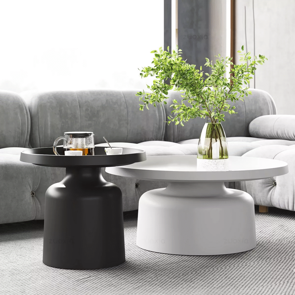 Fashion Design Round Corner Table Carbon Steel Coffee Table Living Room Bedroom