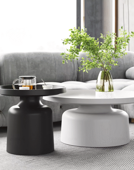 Fashion Design Round Corner Table Carbon Steel Coffee Table Living Room Bedroom