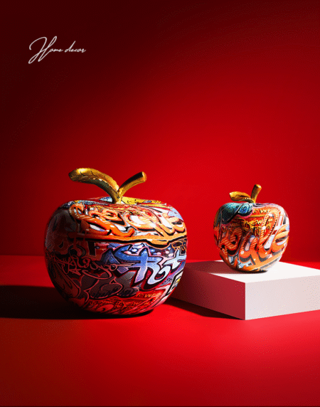 Modern creative resin apple painted crafts home decoration figurines for interior minimalist