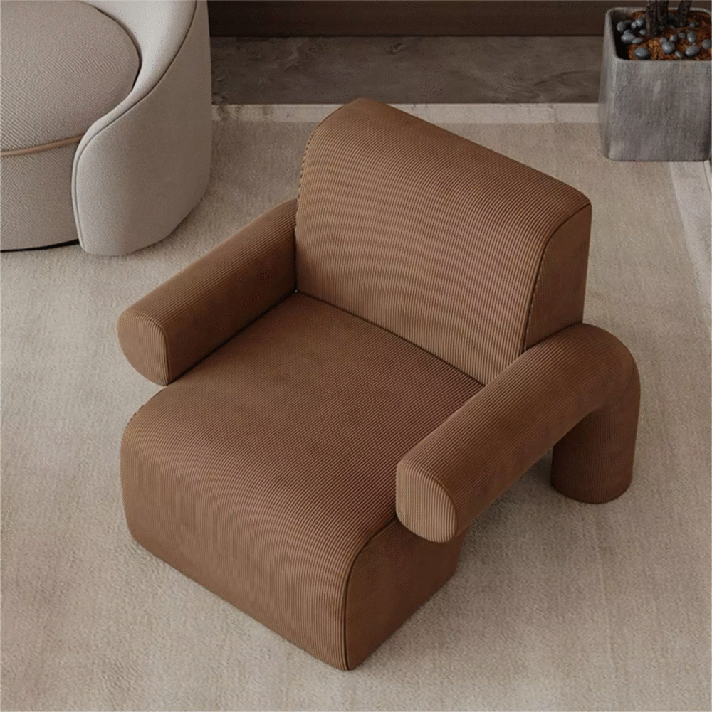 Fashion and leisure Nordic creative lamb wool single sofa lamb wool single sofa chair - Image 2