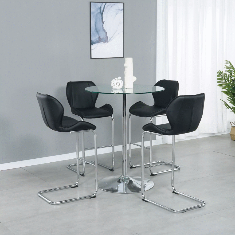 Stylish Modern Design PU Leather High Stool Chair Bar Stool Simple