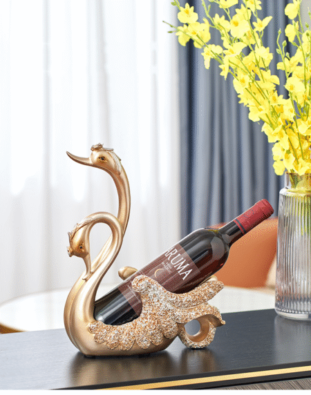 Simple light luxury home decoration Swan wine rack decoration Nordic living room porch wine cabinet decoration