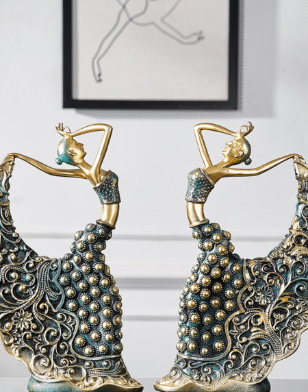 Simple peacock dancer miniature doll resin dancer statue sculpture home decoration accessories